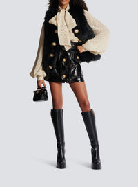 Patent leather short skirt - Black