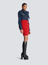 Jupe crayon en maille - Rouge Vif