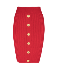 Jupe crayon en maille - Rouge Vif
