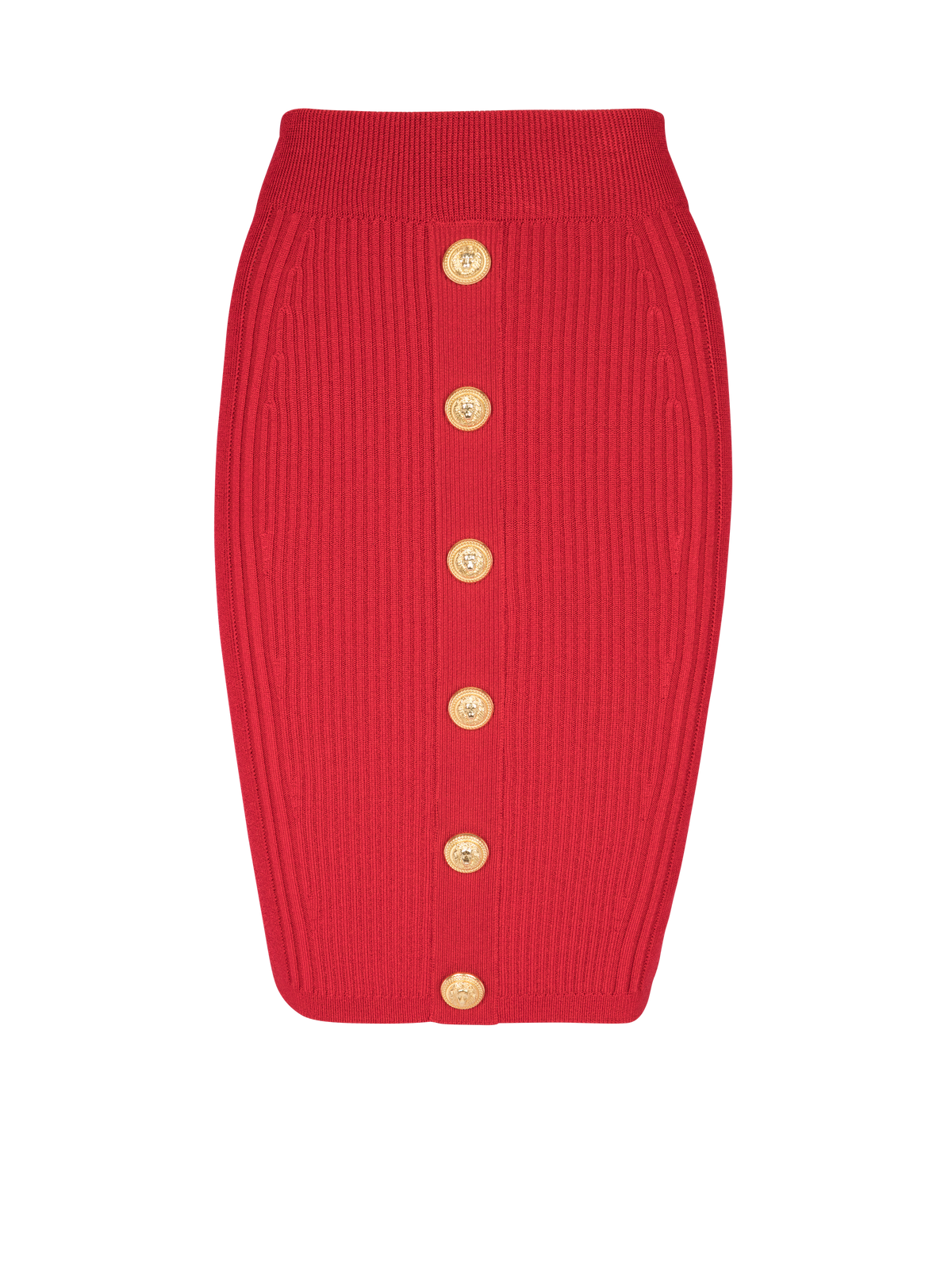 Jupe crayon en maille - Rouge Vif
