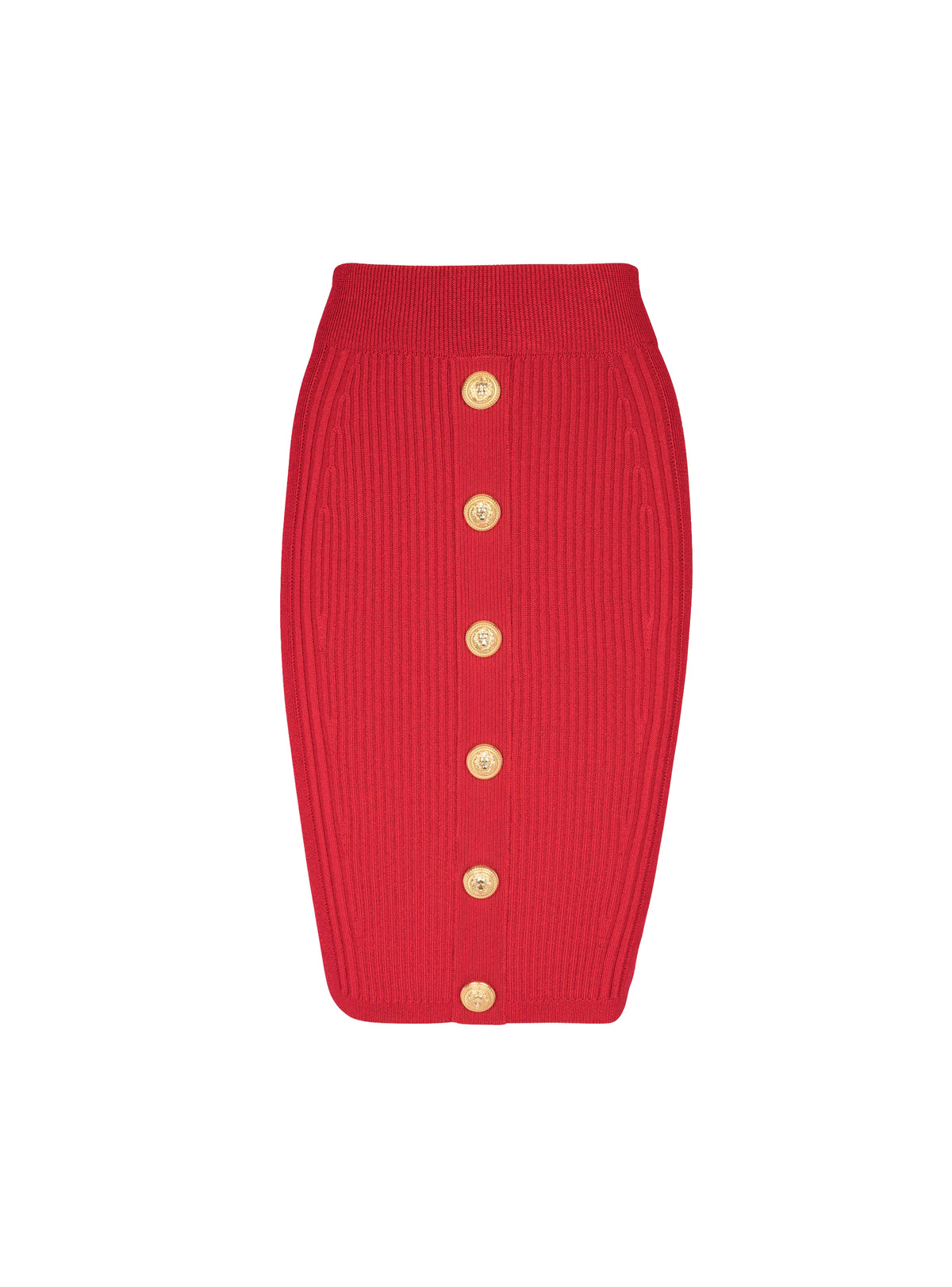 Jupe midi crayon en maille - Rouge Vif