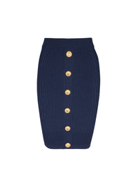 Knit pencil midi skirt - Navy
