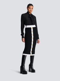 Jupe midi en maille - Noir & Blanc