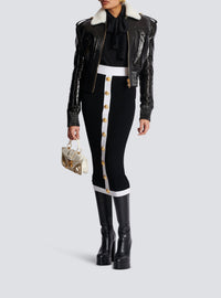 Jupe midi en maille - Noir & Blanc
