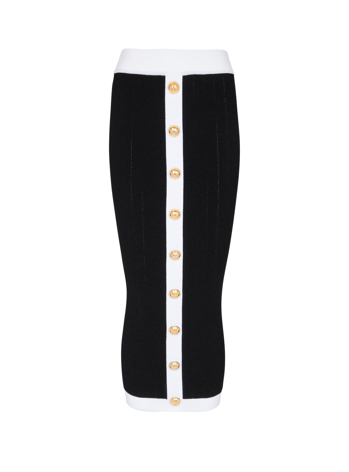Jupe midi en maille - Noir & Blanc
