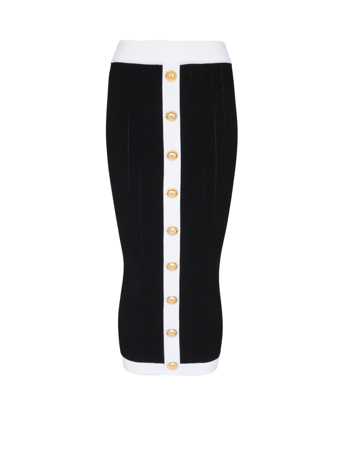 Jupe midi en maille - Noir & Blanc