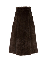 Pleated midi skirt - Dark Brown
