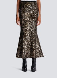 Jupe longue brodée de sequins - Or & Noir