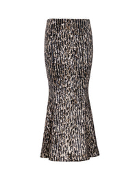 Jupe longue brodée de sequins - Or & Noir