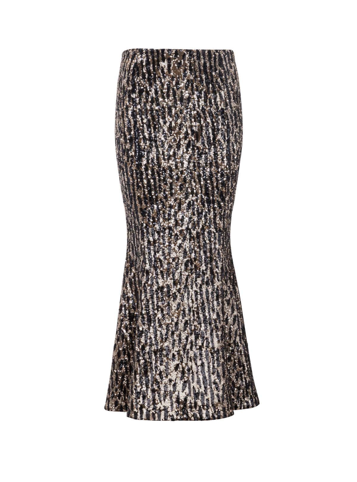 Jupe longue brodée de sequins - Or & Noir