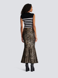 Jupe longue brodée de sequins - Or & Noir