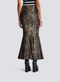 Jupe longue brodée de sequins - Or & Noir