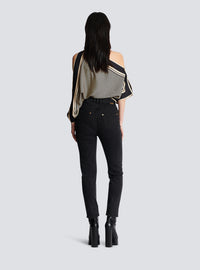 Jean slim en denim - Noir Délavé