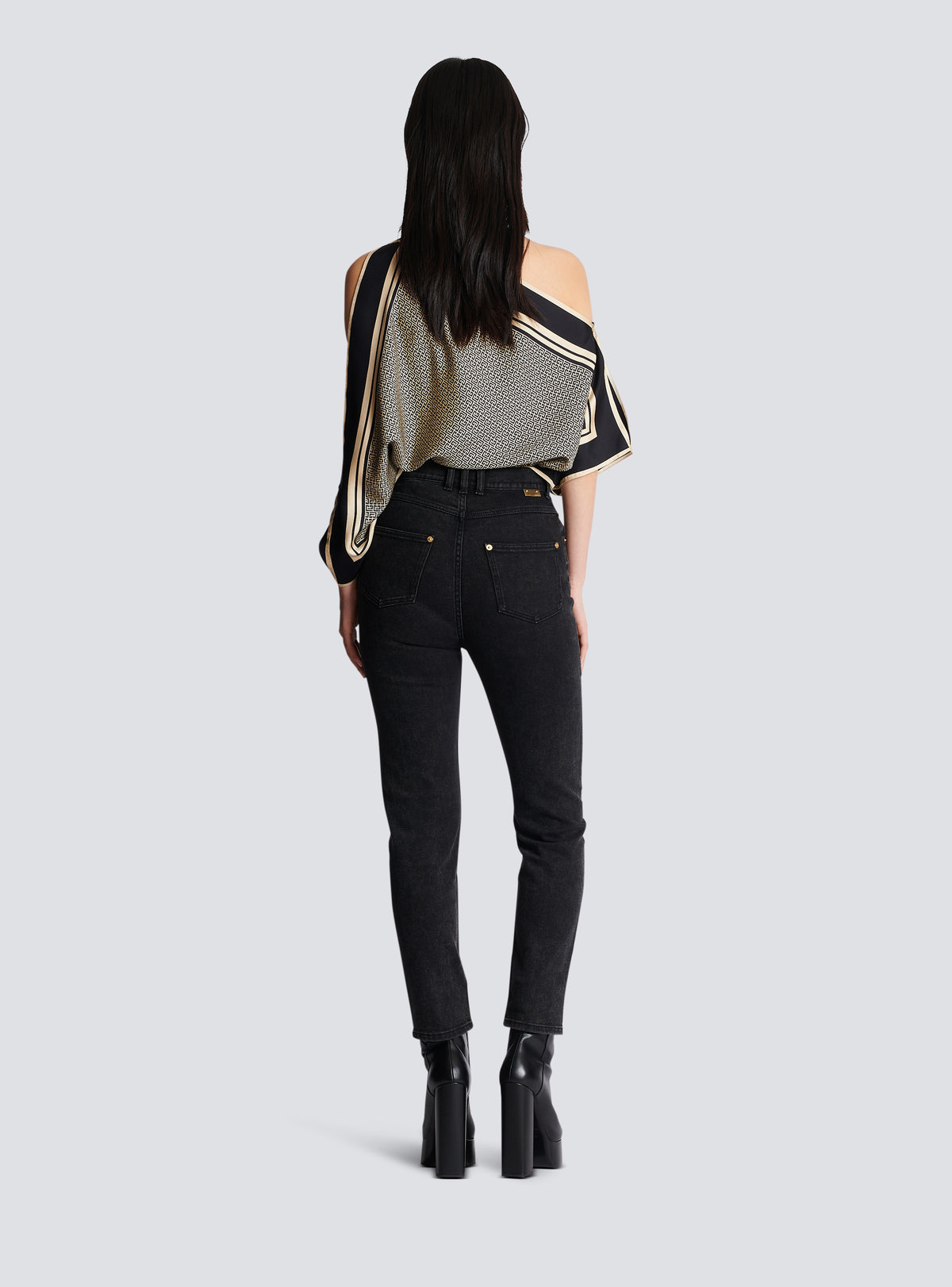 Jean slim en denim - Noir Délavé