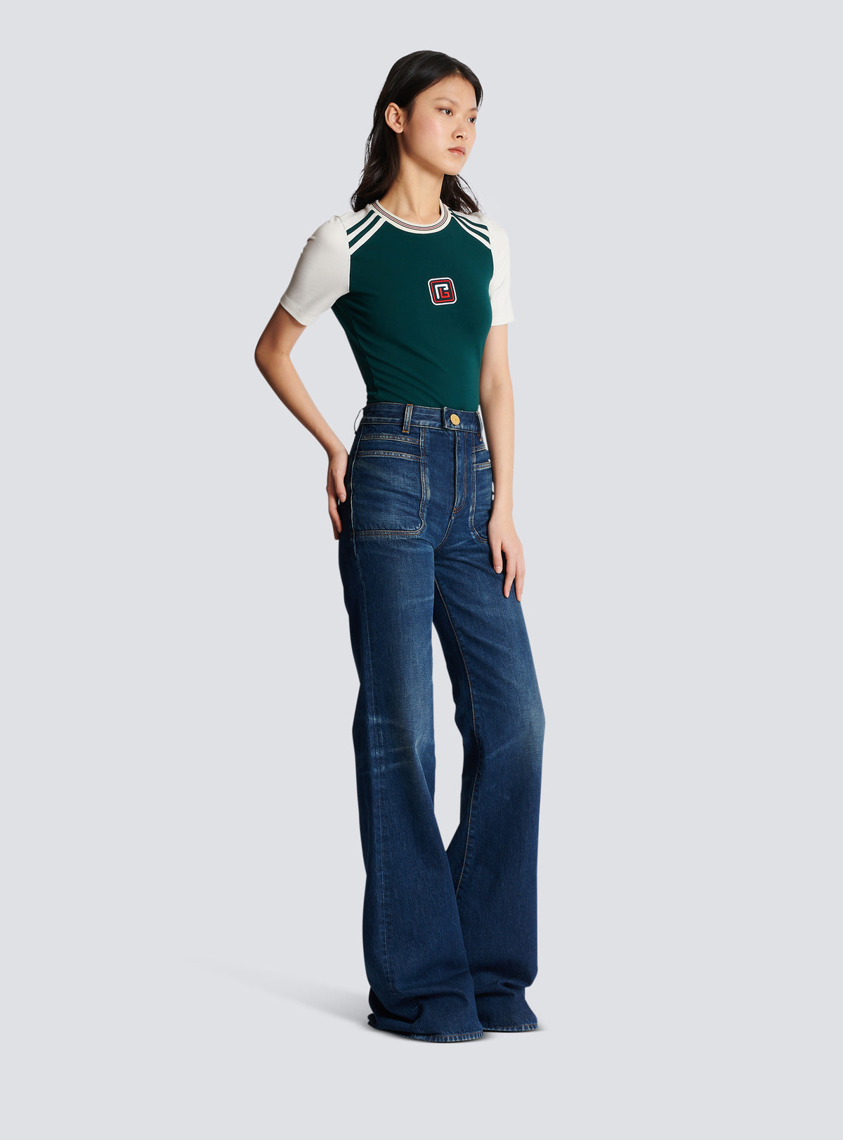 Jean flare en denim - Bleu Jean Brut