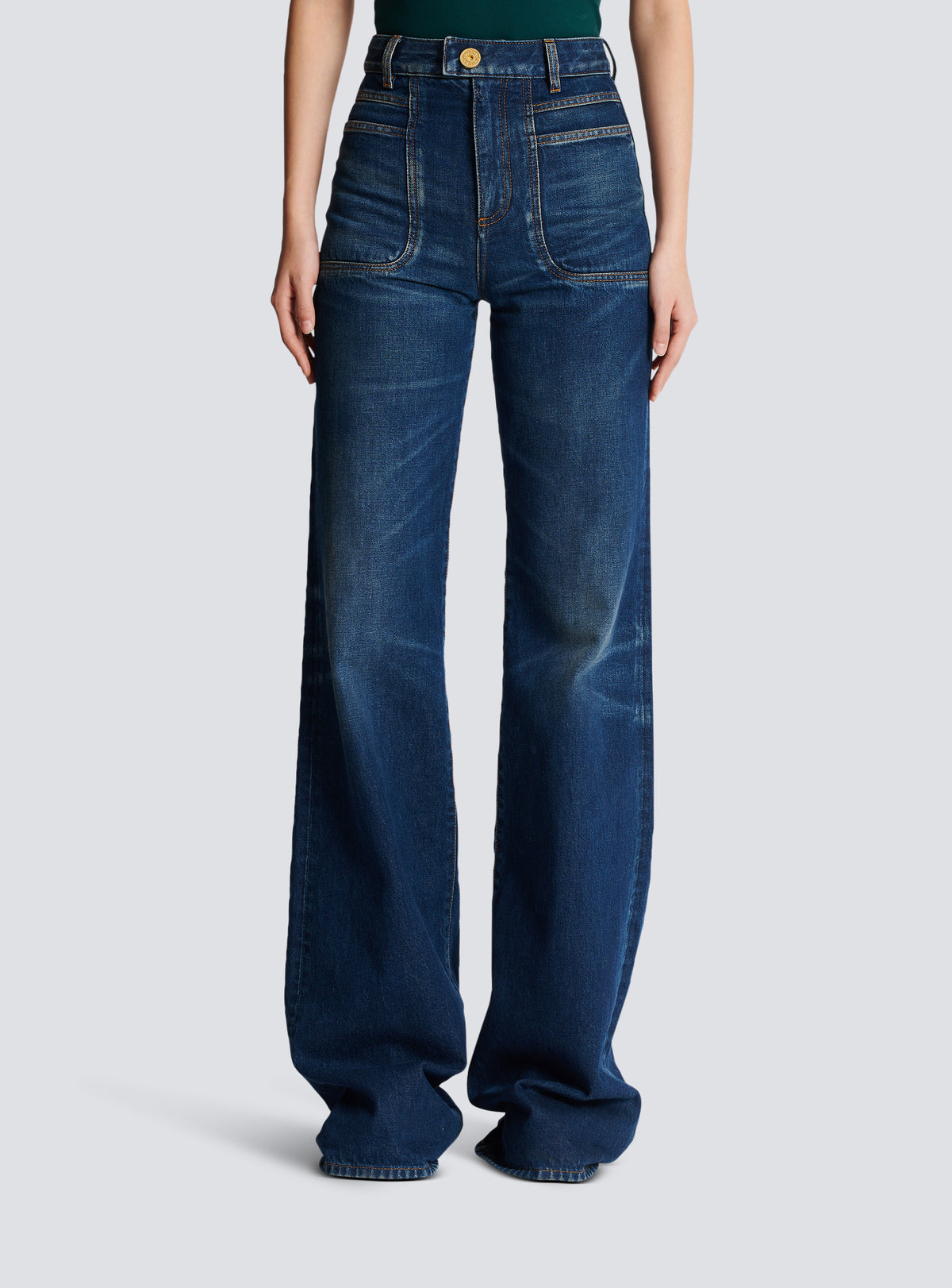 Jean flare en denim - Bleu Jean Brut