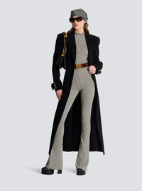 Pantalon flare en jacquard monogramme - Ivoire & Noir