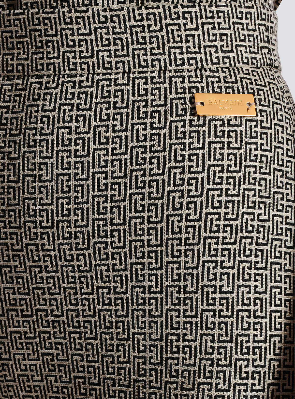 Pantalon flare en jacquard monogramme - Ivoire & Noir