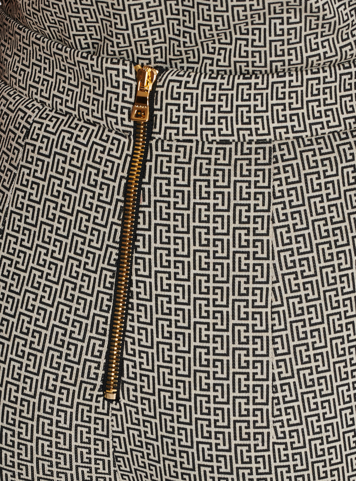 Pantalon flare en jacquard monogramme - Ivoire & Noir