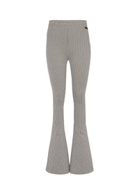 Flare monogram jacquard trousers - Ivory & Black