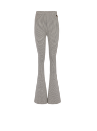 Pantalon flare en jacquard monogramme - Ivoire & Noir