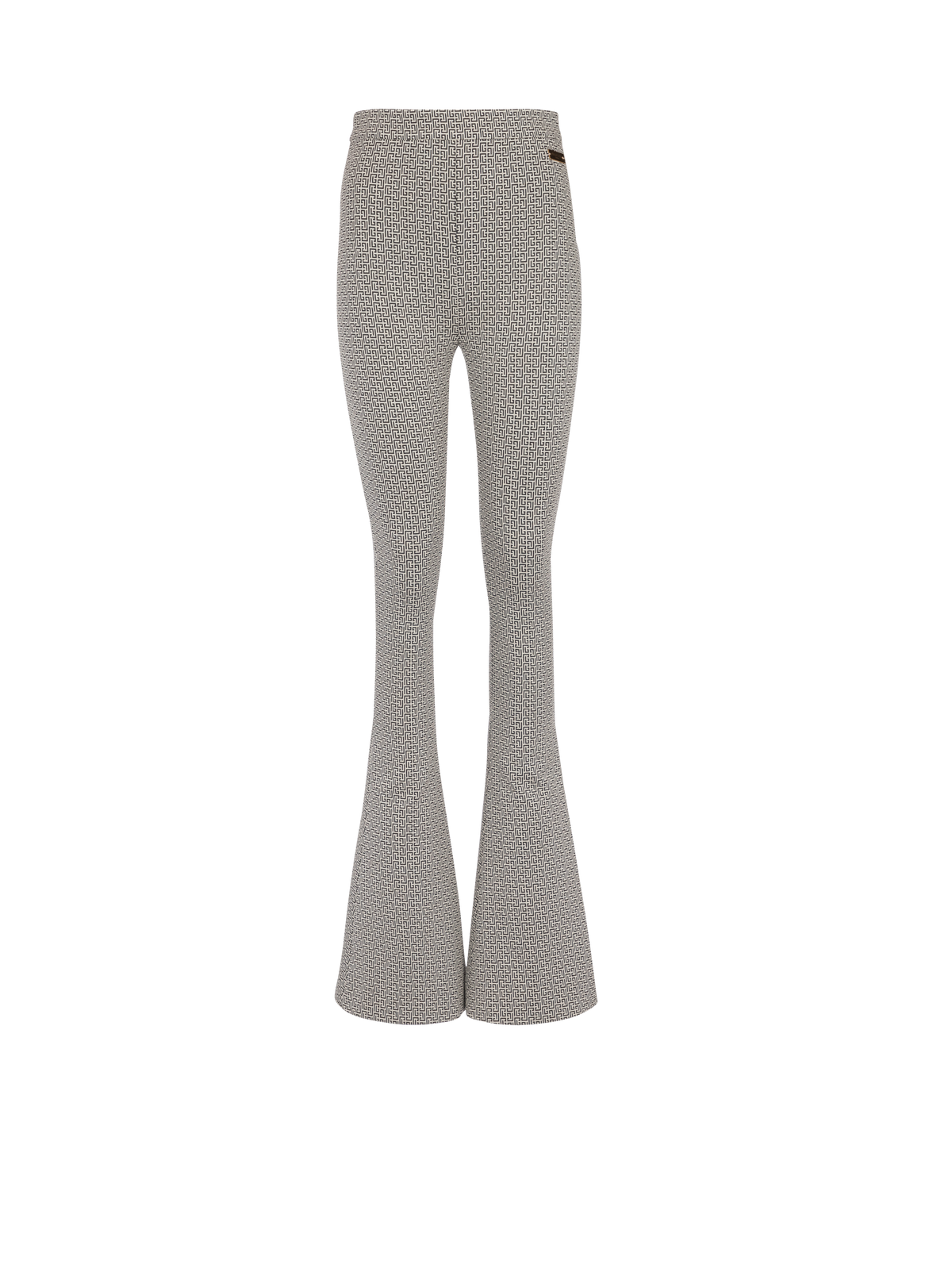 Pantalon flare en jacquard monogramme - Ivoire & Noir