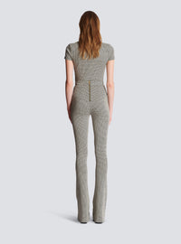 Pantalon flare en jacquard monogramme - Ivoire & Noir