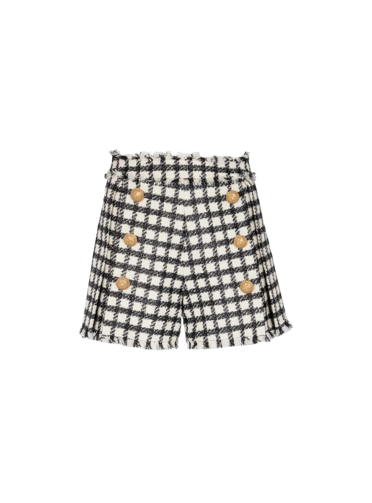 Short taille haute 6 boutons - Ivoire & Noir