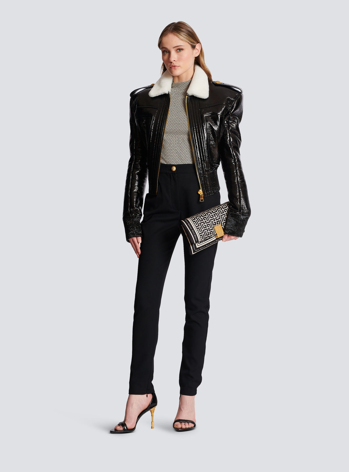 Pantalon slim stretch grain de poudre - Noir