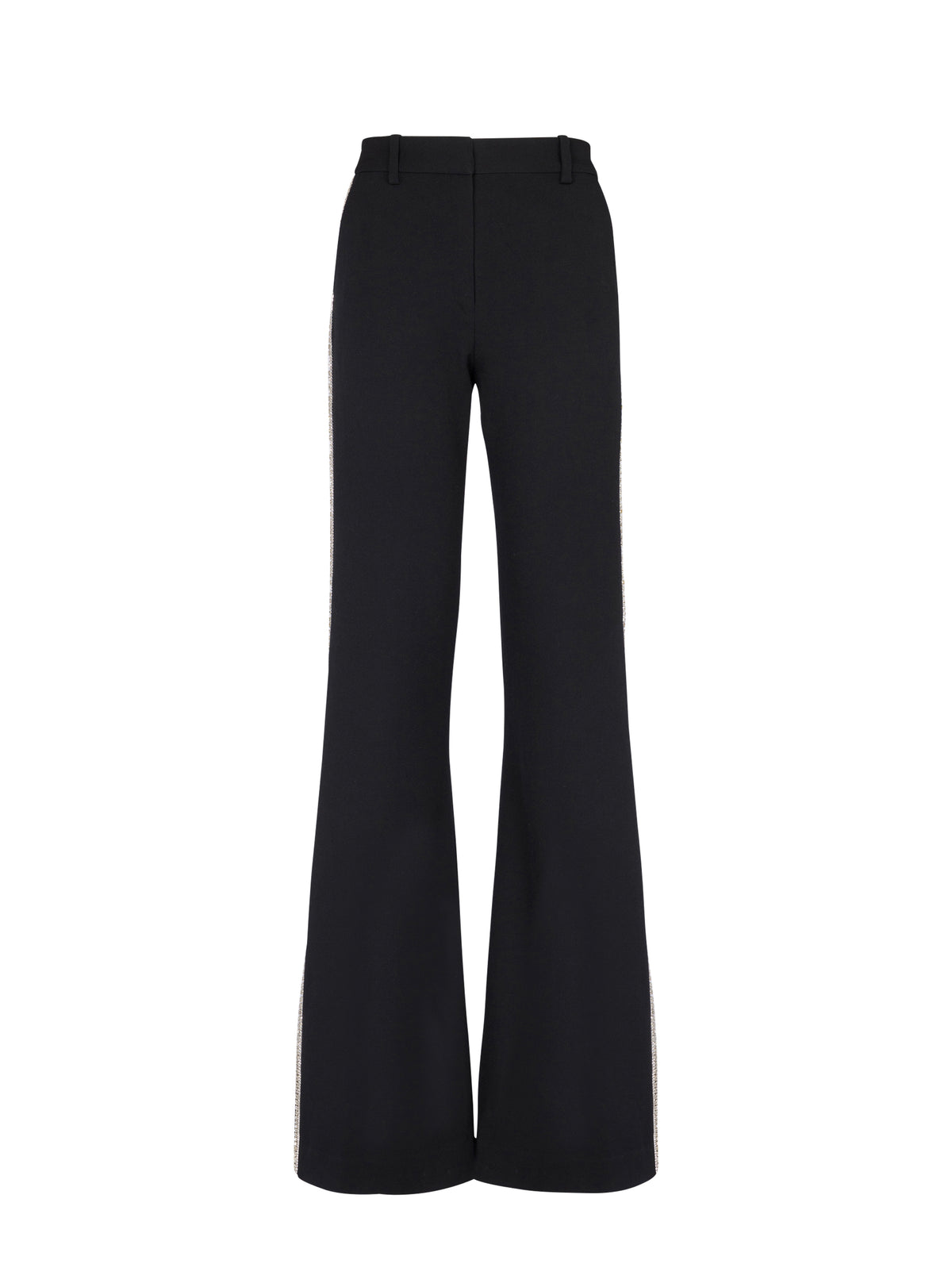 Pantalon évasé en laine - Noir & Argent
