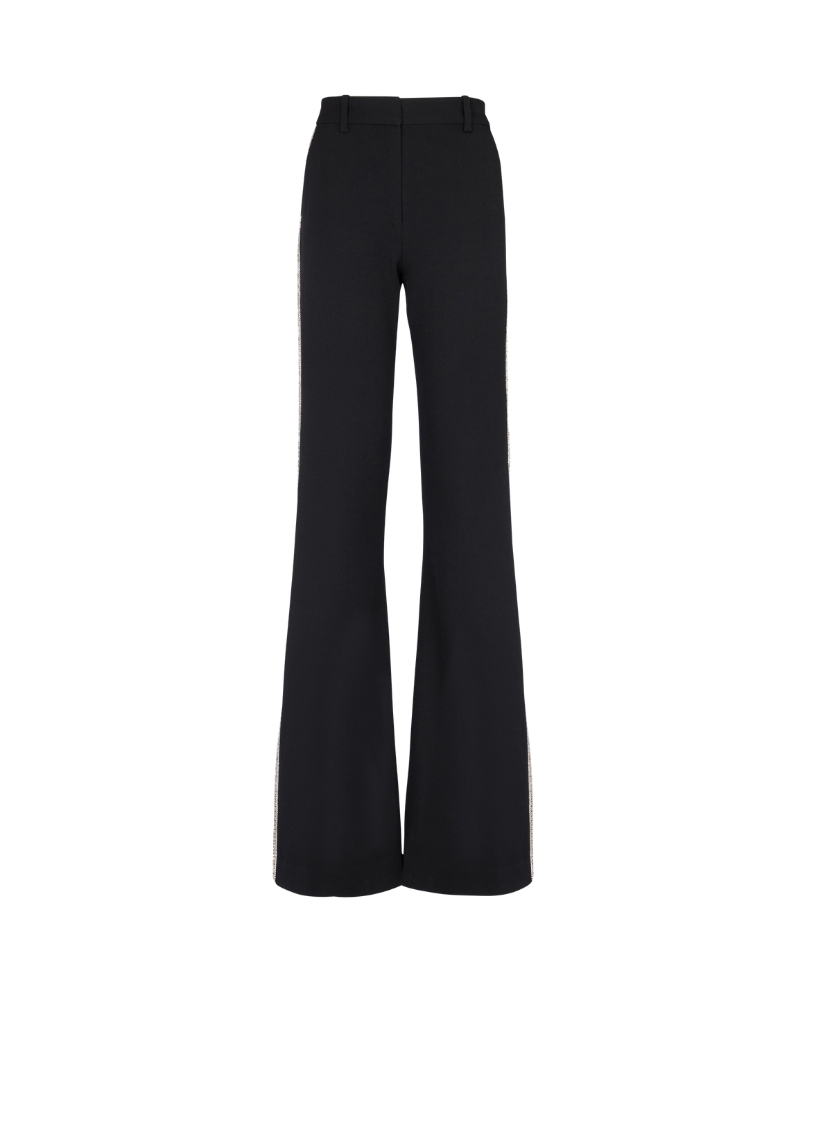 Pantalon évasé brodé - Noir & Argent