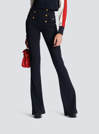 High-waisted wool trousers - Dark Navy Blue