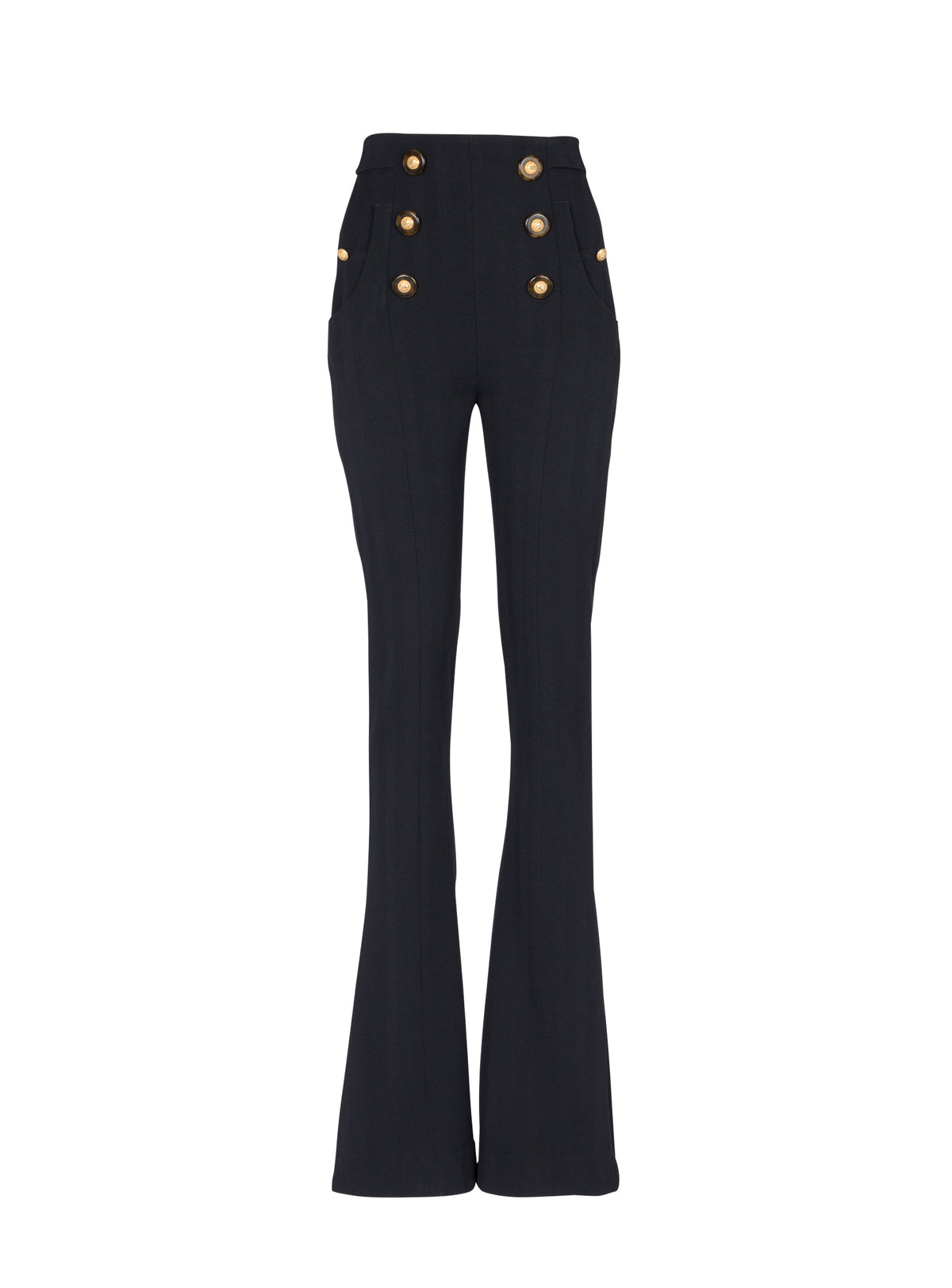 High-waisted wool trousers - Dark Navy Blue