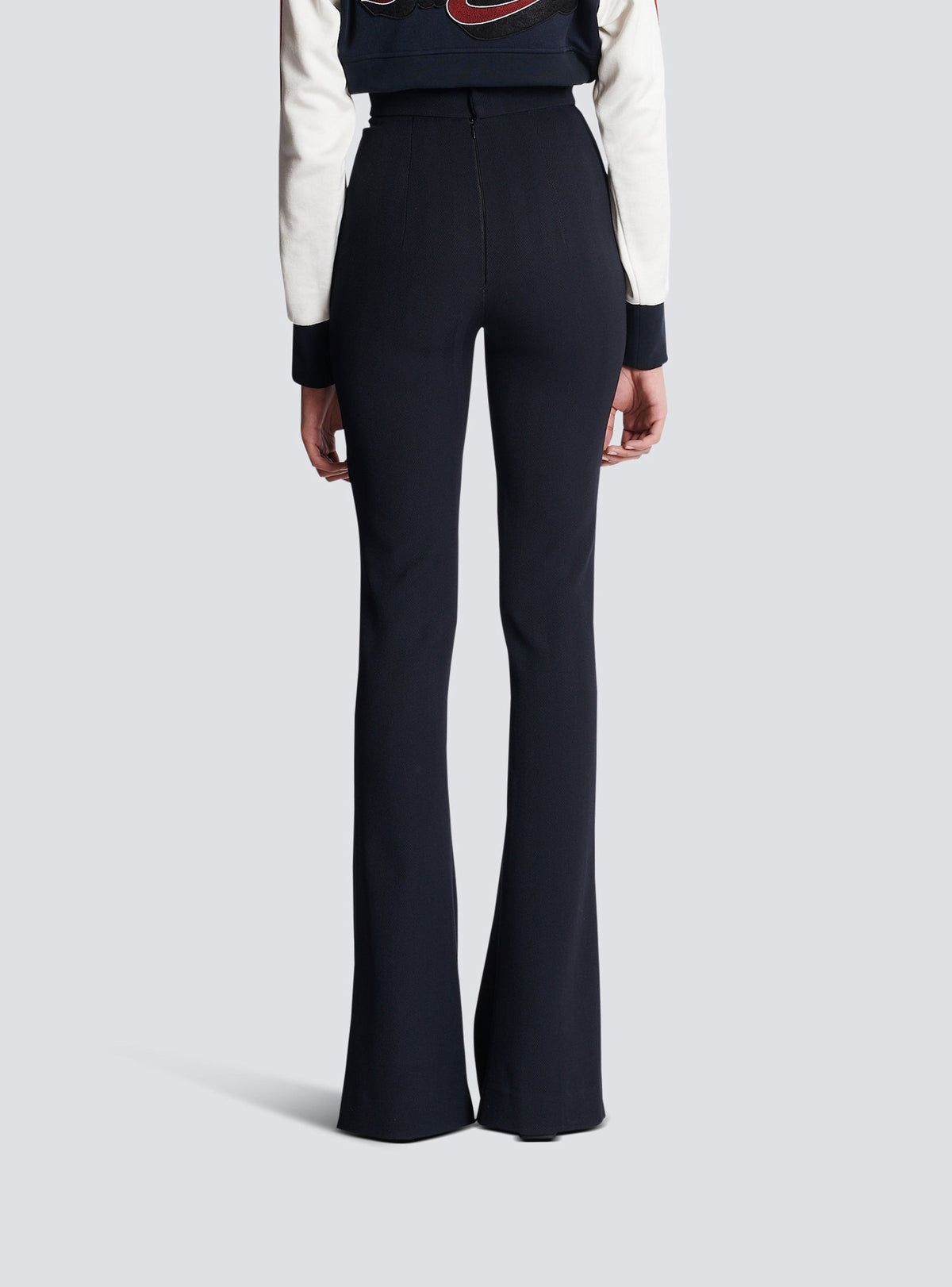 High-waisted wool trousers - Dark Navy Blue