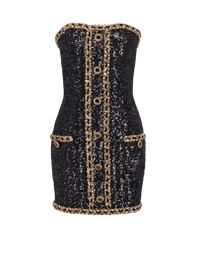 Robe bustier brodée de sequins - Noir & Or
