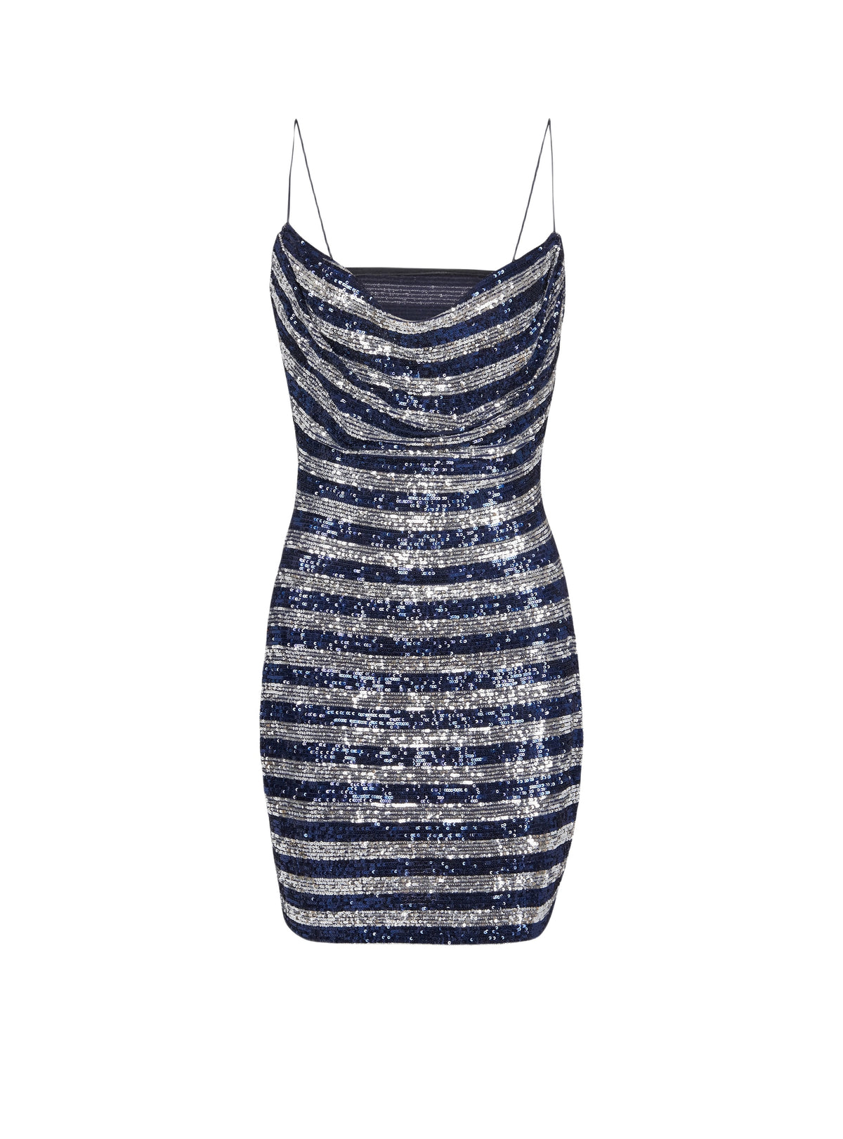 Robe courte pailletée - Marine & Argent