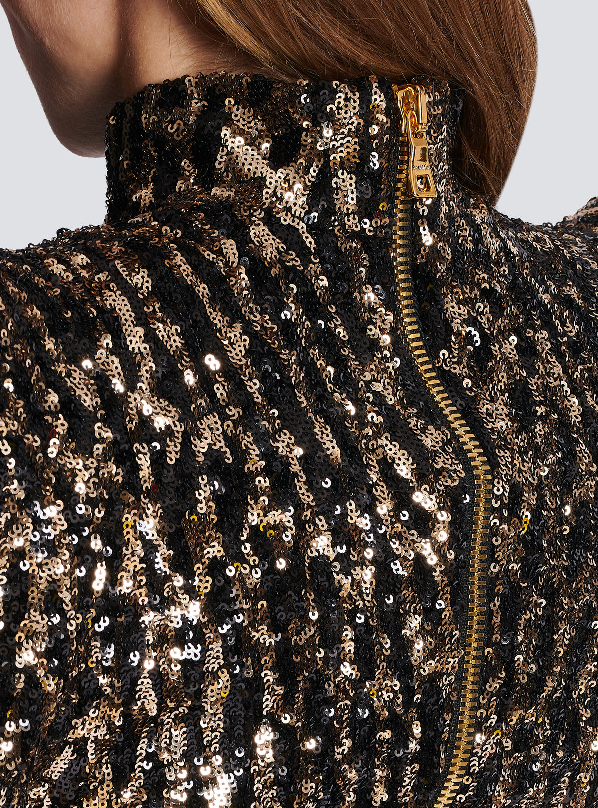 Robe structurée brodée de sequins - Or & Noir