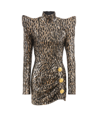 Robe structurée brodée de sequins - Or & Noir