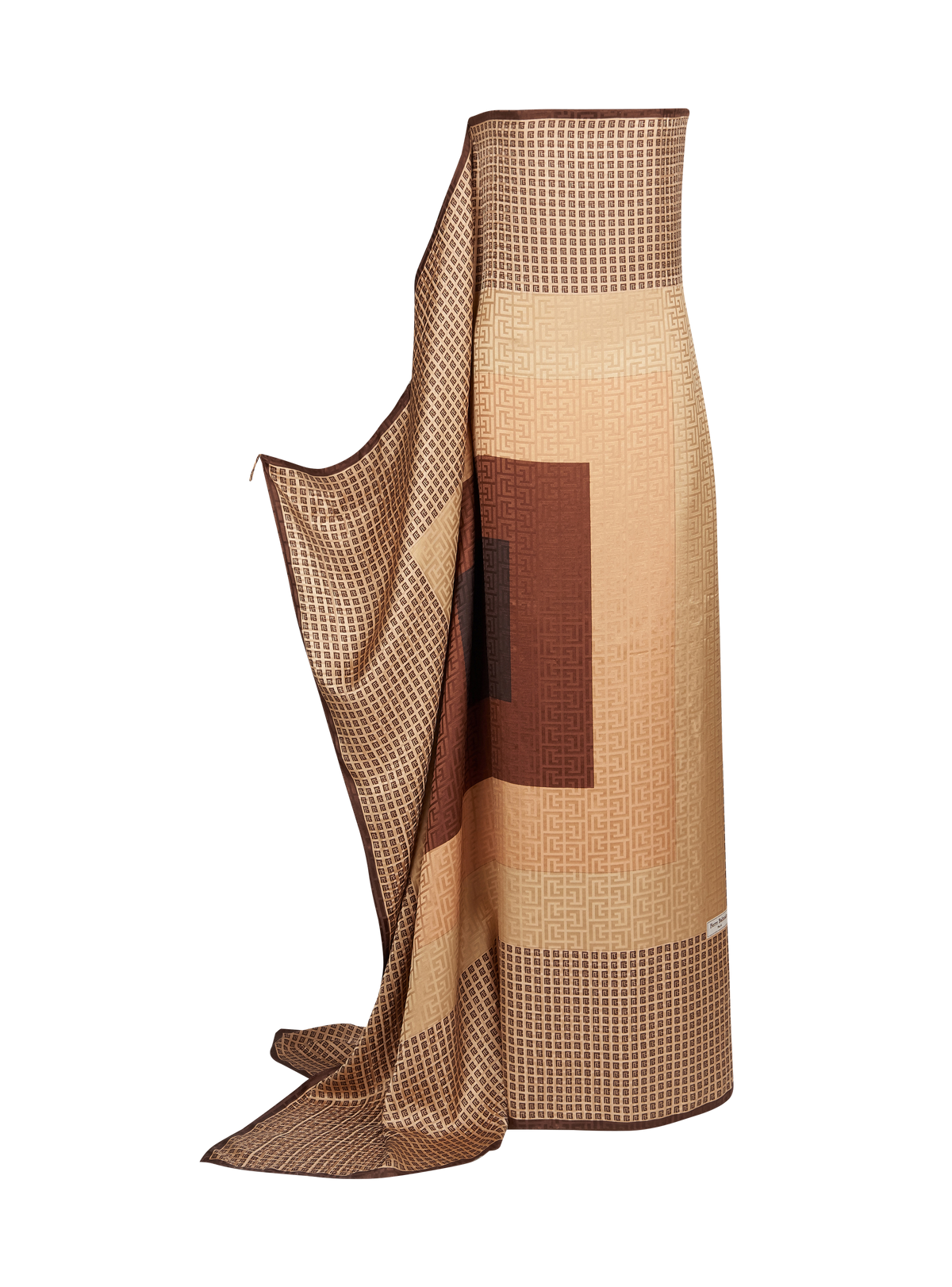 Robe longue foulard monogramme - Multi-Marron
