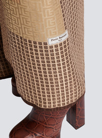 Robe longue foulard monogramme - Multi-Marron