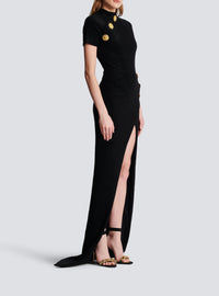 Long velvet dress - Black