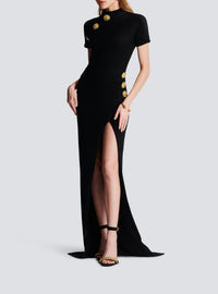 Long velvet dress - Black