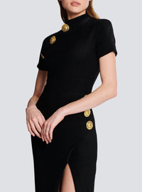 Long velvet dress - Black