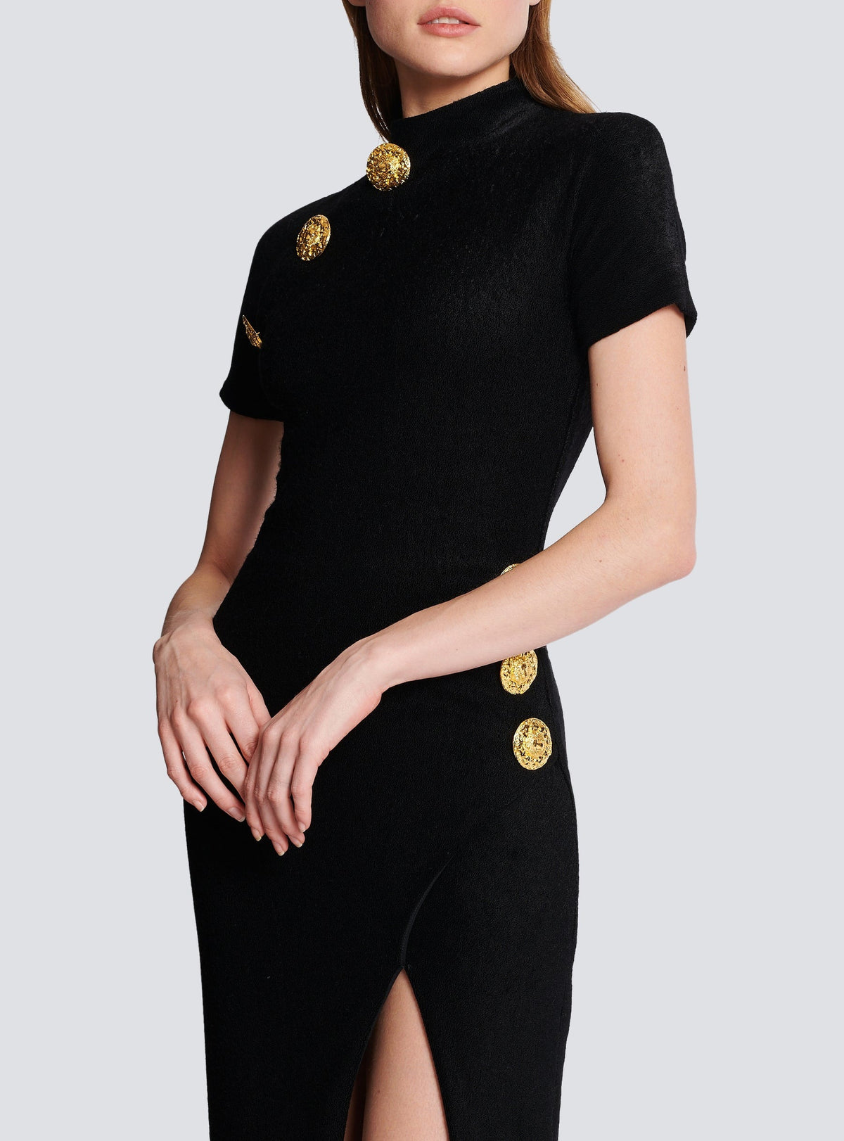 Long velvet dress - Black
