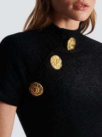 Long velvet dress - Black