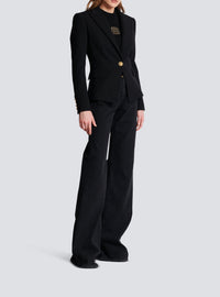Veste à simple boutonnage en laine - Noir