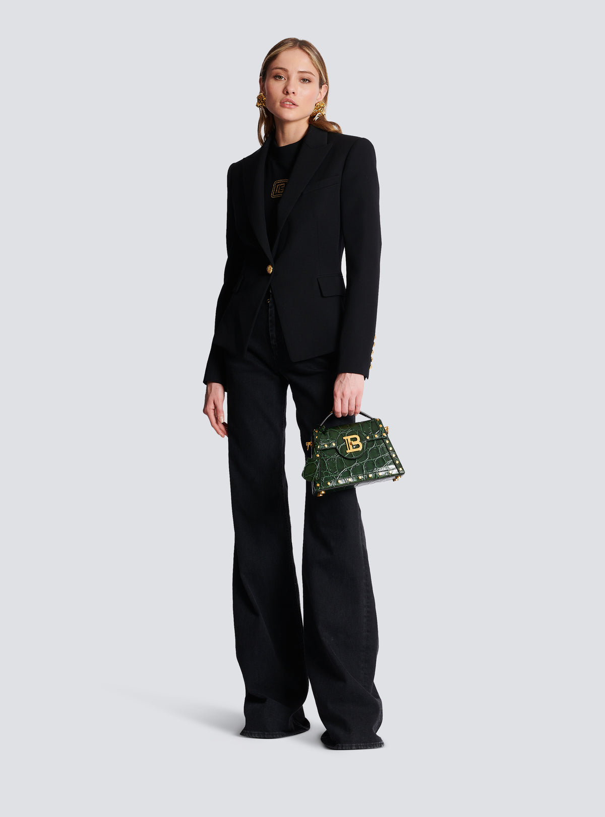 Veste 1 bouton en laine - Noir