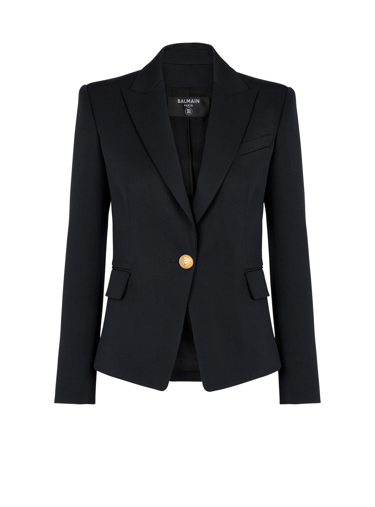 Veste 1 bouton en laine - Noir