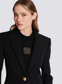 Veste 1 bouton en laine - Noir
