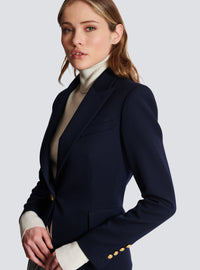 Veste 1 bouton en laine - Marine